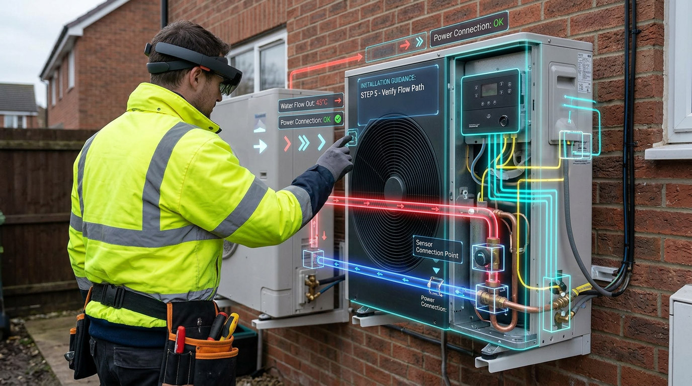 AR for Heat Pump Installation: Overlaying Pipework, Wiring and Flow Paths on Real Equipment