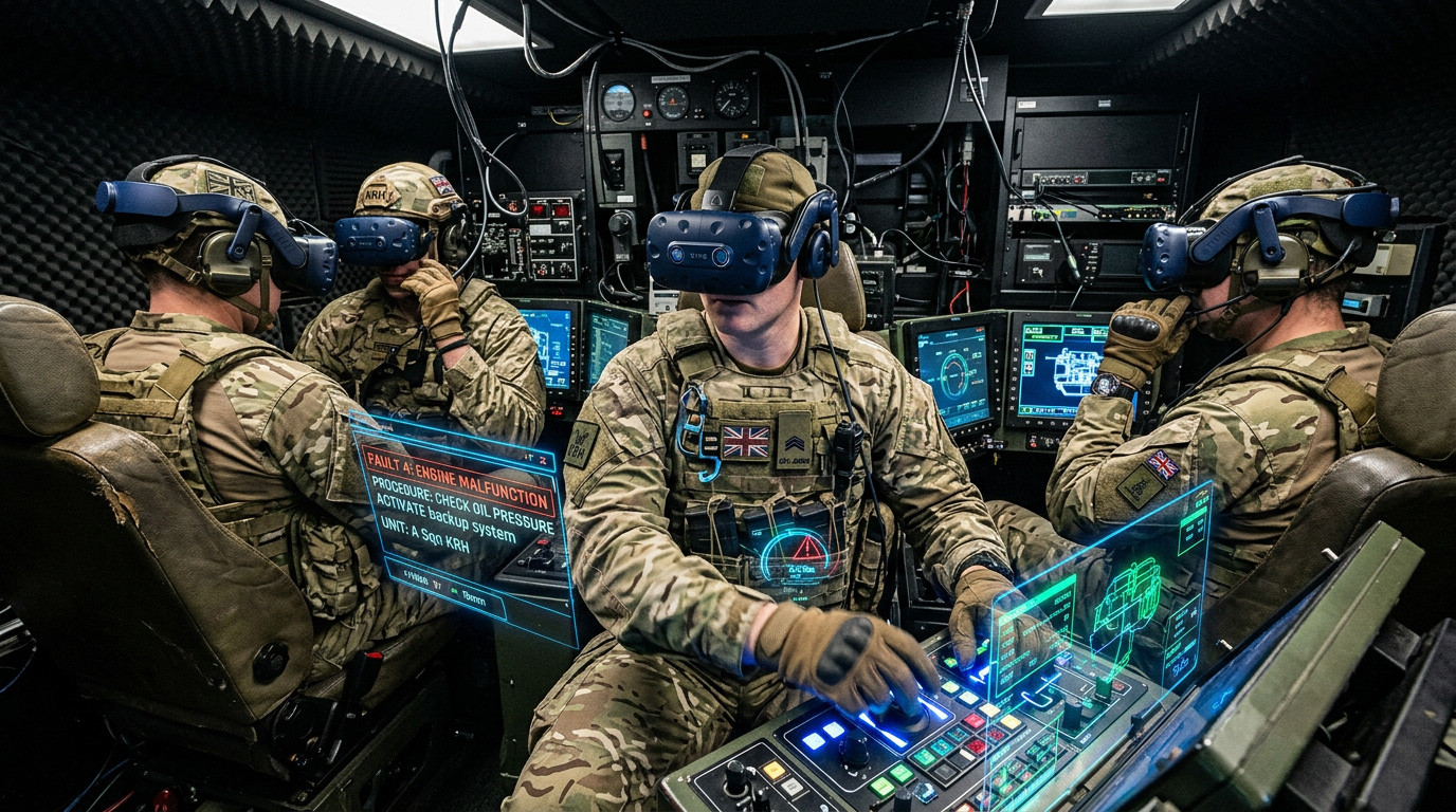 Immersive Training for Armoured Vehicle Crews: From Familiarisation to Fault Response