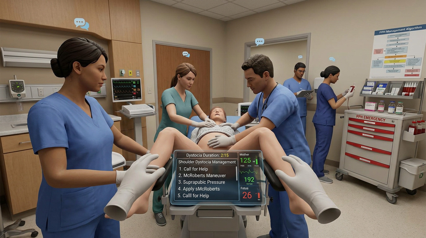 Obstetric Emergency Training: Complicated Delivery, Shoulder Dystocia, and Postpartum Haemorrhage in VR