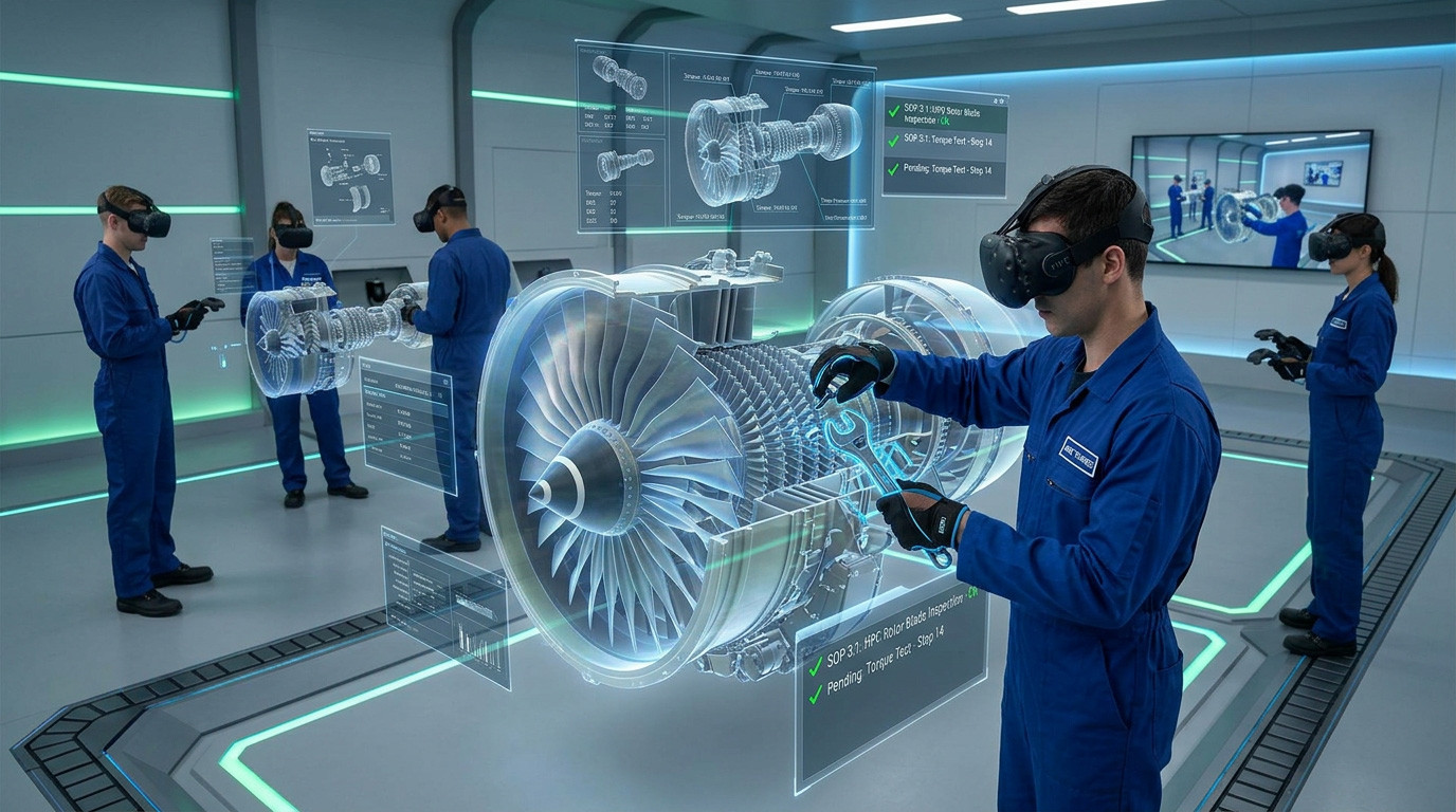 Aircraft Maintenance Engineer Training: Engine Teardown and Inspection in VR