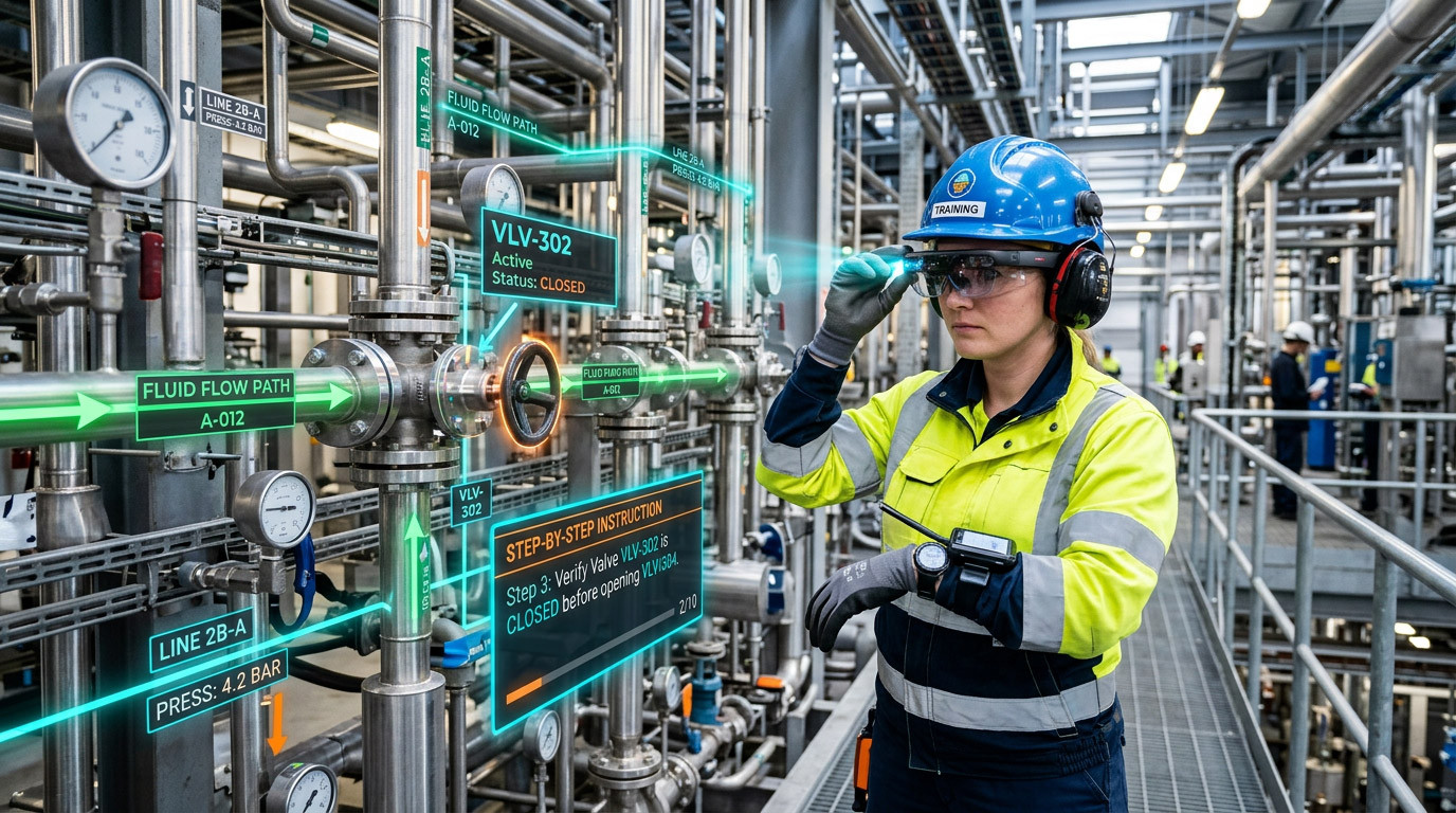 VR Valve Line-Up Training and AR Valve Identification for Chemical Plants