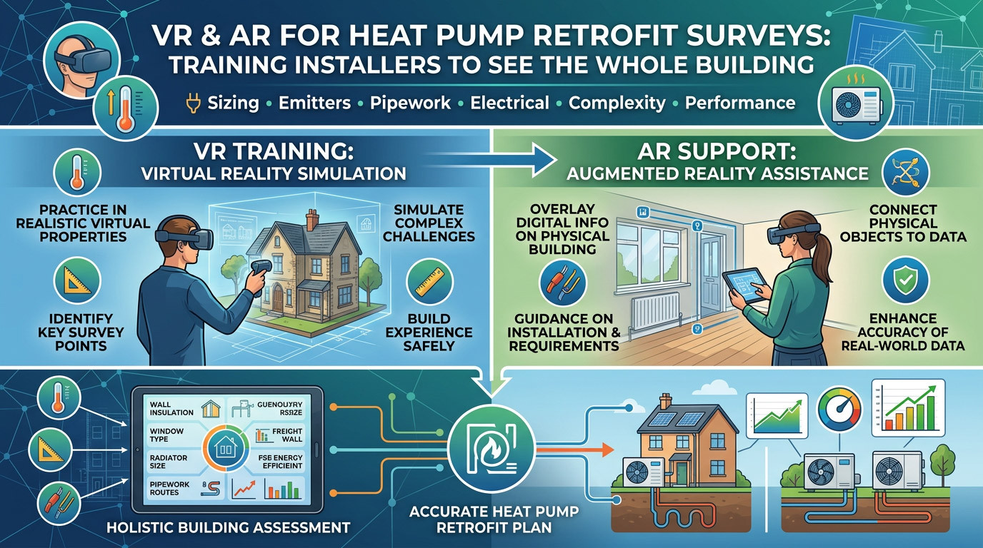 VR and AR for Heat Pump Retrofit Surveys: Training Installers to See the Whole Building