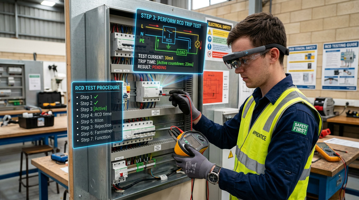 VR and AR for RCD Testing: Teaching Electrical Test Procedures Through Immersive Simulation