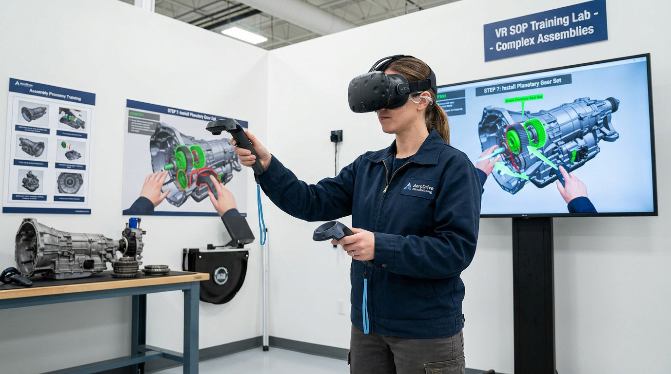 Transmission and Drivetrain Assembly: VR SOP Training for Complex Sub-Assembly Lines