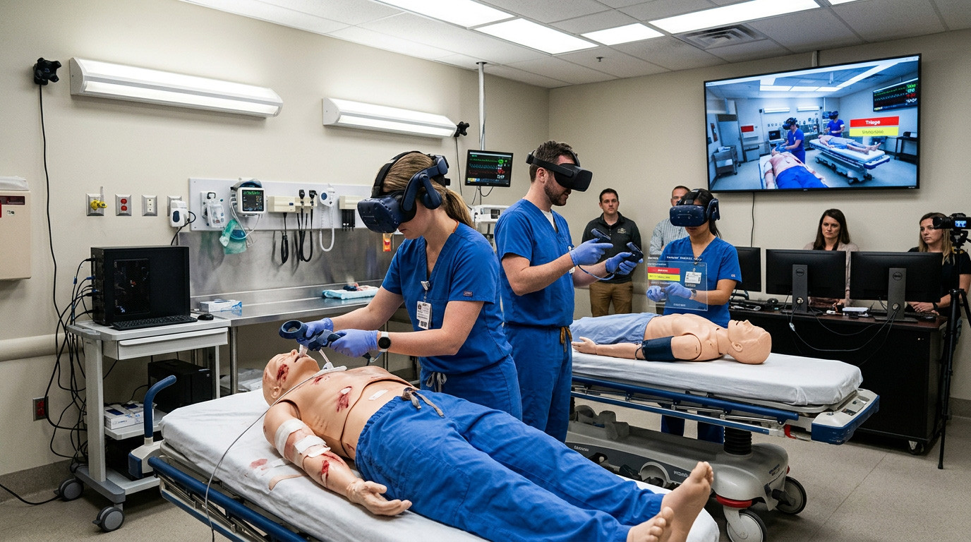Emergency Medicine Simulation: Trauma Bay, ATLS Protocols, and Multi-Patient Triage in VR