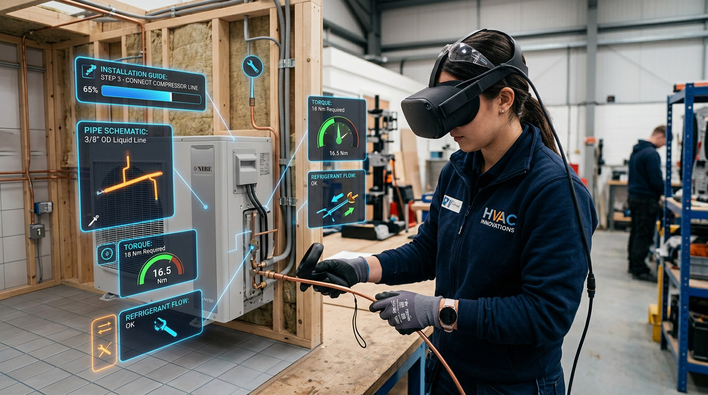 VR Heat Pump Installation Training: Practising the Complete Job Before Arriving on Site