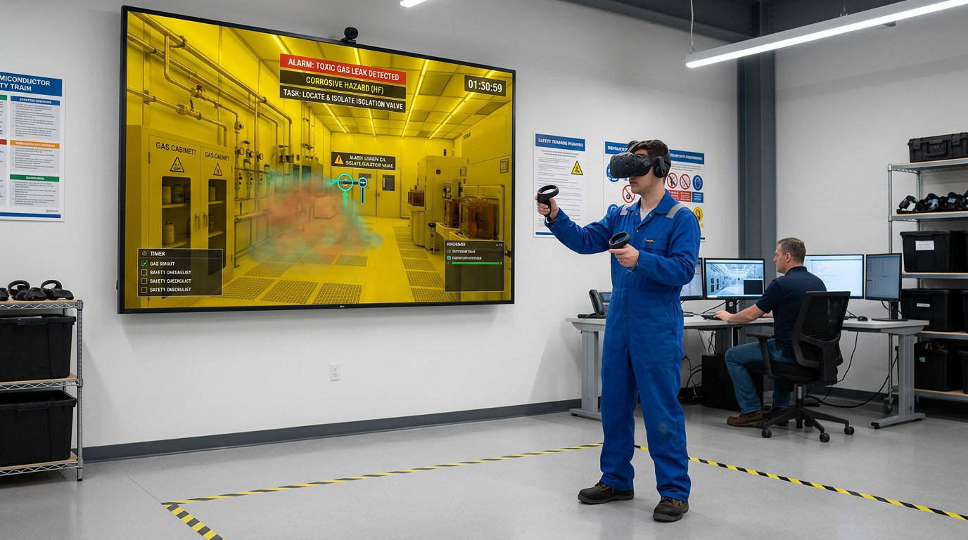 VR Chemical and Gas Safety Training for Semiconductor Fabs: Practising the Response Without Creating the Hazard