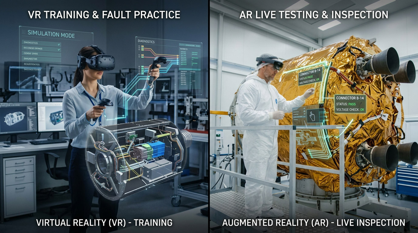VR and AR for Spacecraft Testing and Inspection: Building Quality into the Procedure
