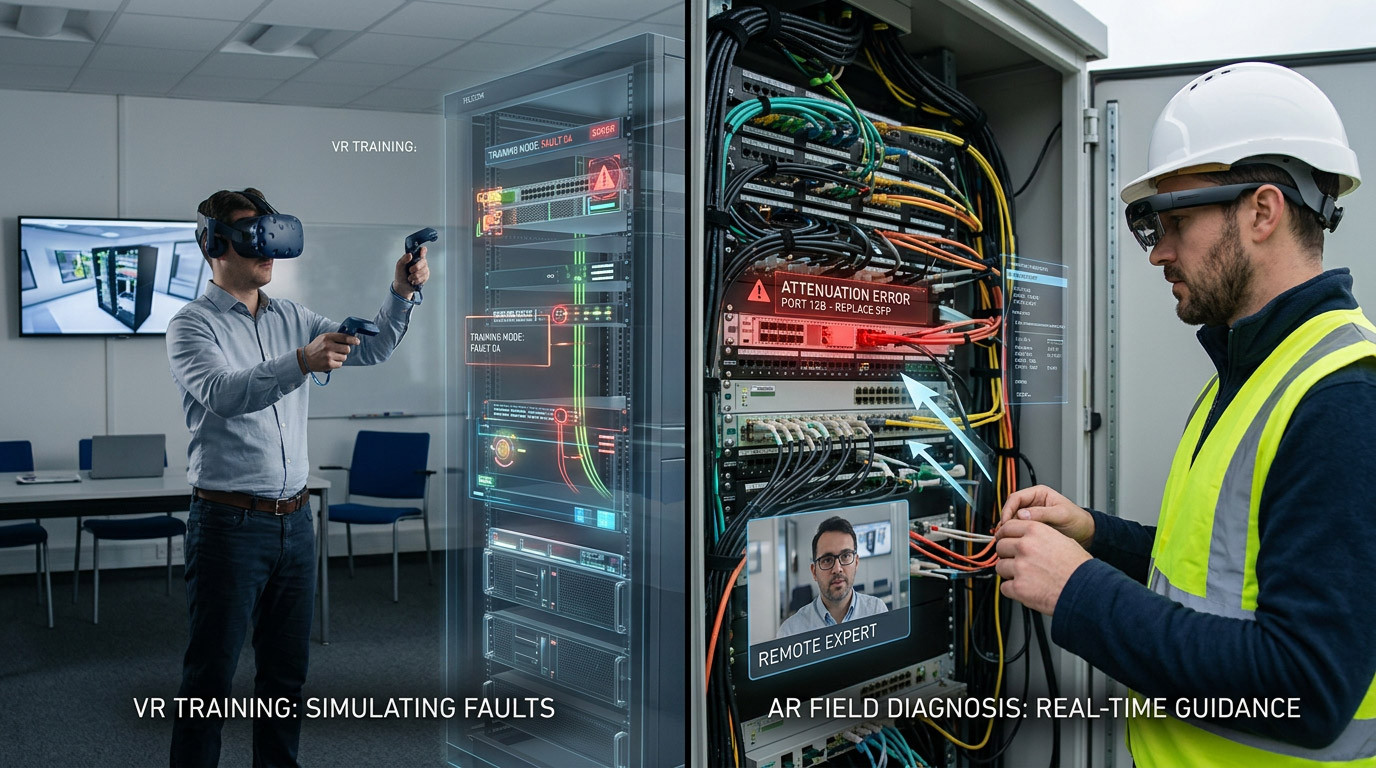Using VR and AR to Improve Telecom Network Fault Diagnosis