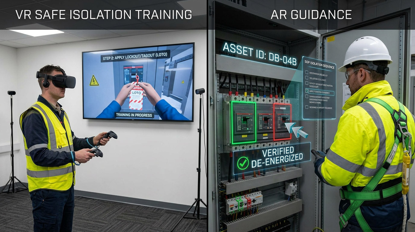 VR Safe Isolation Training and AR Guidance for Electrical Building Maintenance