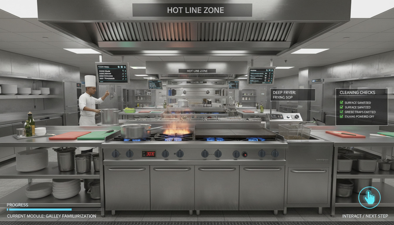 VR SOP Training for Cruise Ship Galley Operations