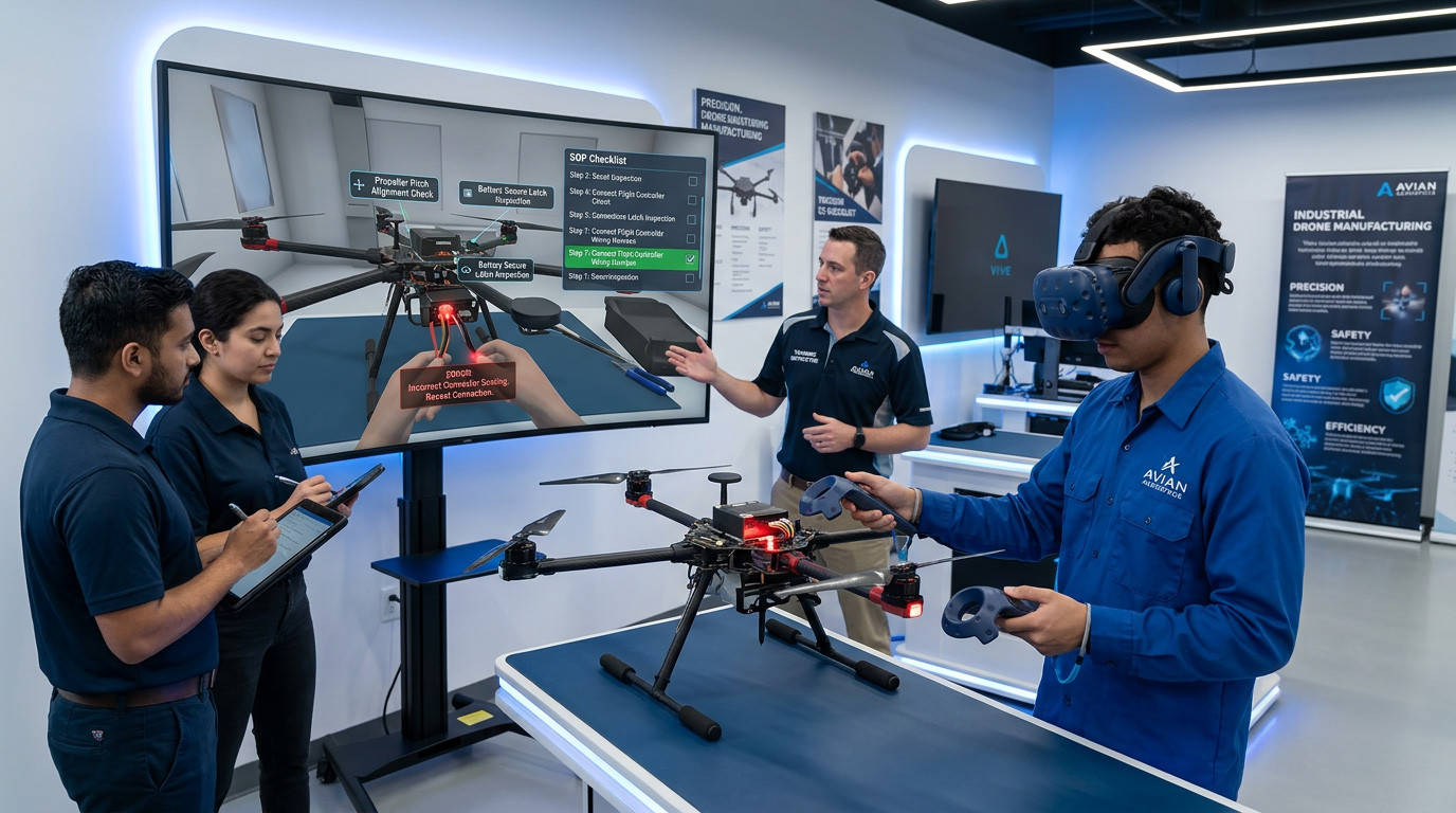 Unmanned Aerial Vehicle (UAV/Drone) Assembly and Quality Control in VR