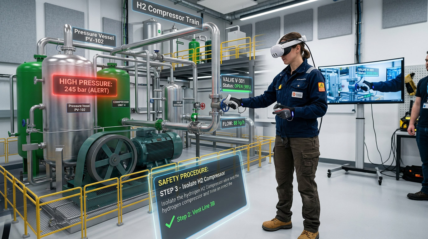 VR Training for Hydrogen Compressors and Pressure Systems: Rehearsing High-Consequence Procedures Safely