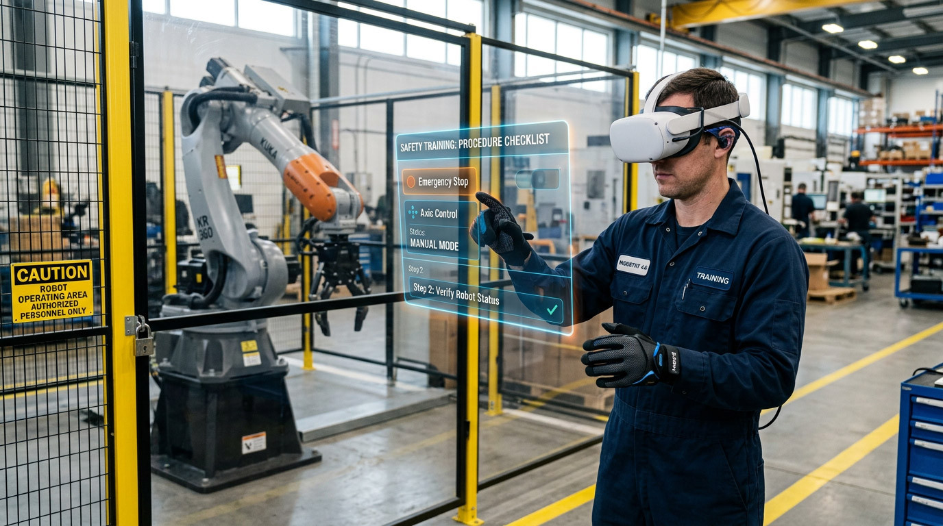 VR Robot Cell Safety Training: Practising Industrial Robot SOPs Before Entering the Cell