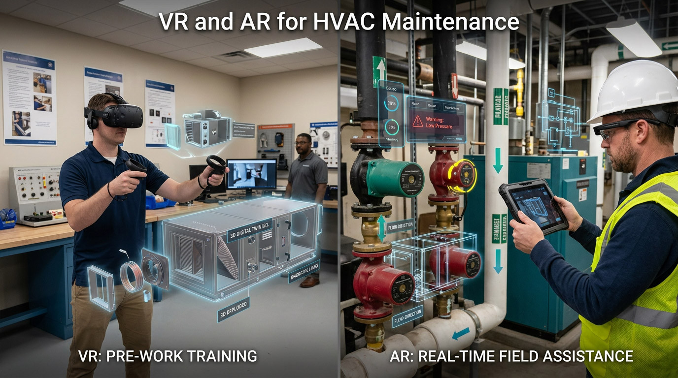 VR and AR for HVAC Maintenance: Improving Training, Fault Finding and Building Operations
