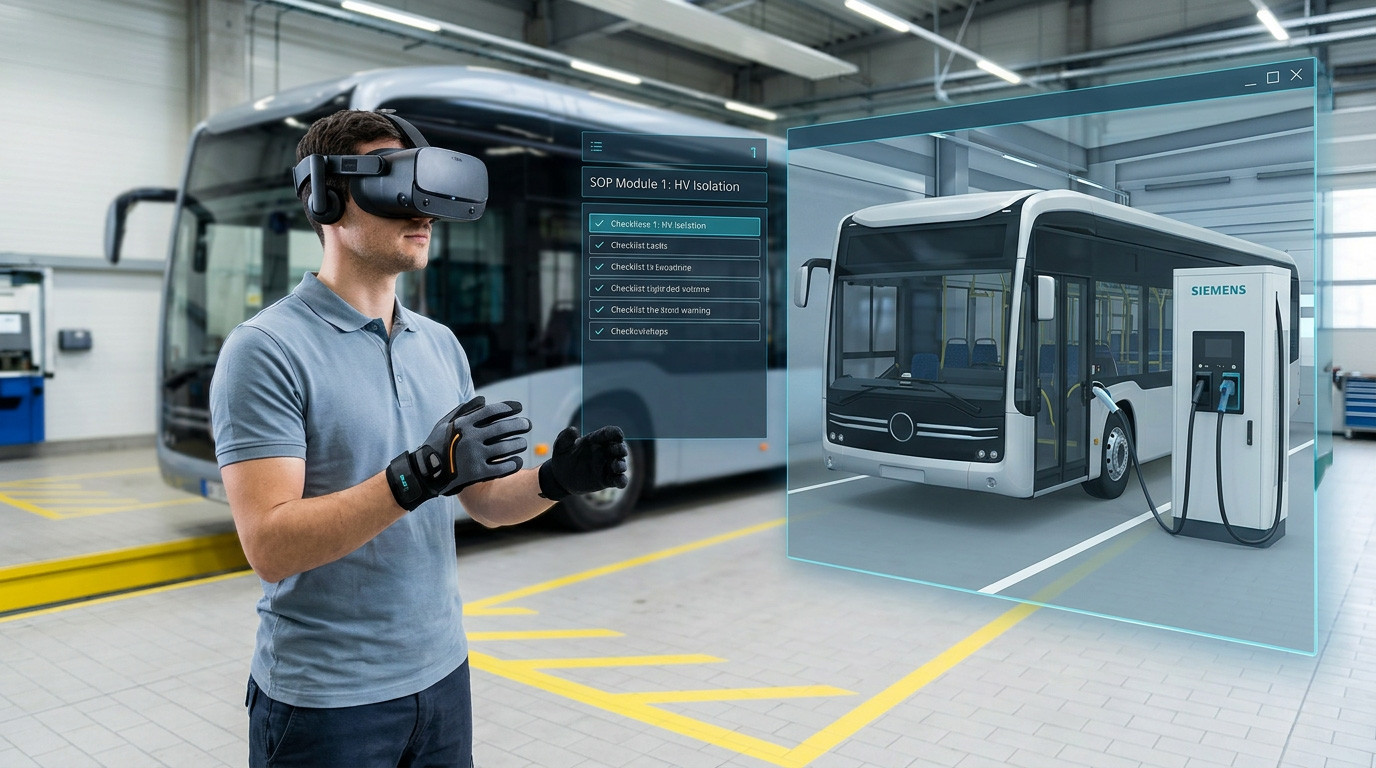 VR SOP Training for Electric Bus Depot Operations