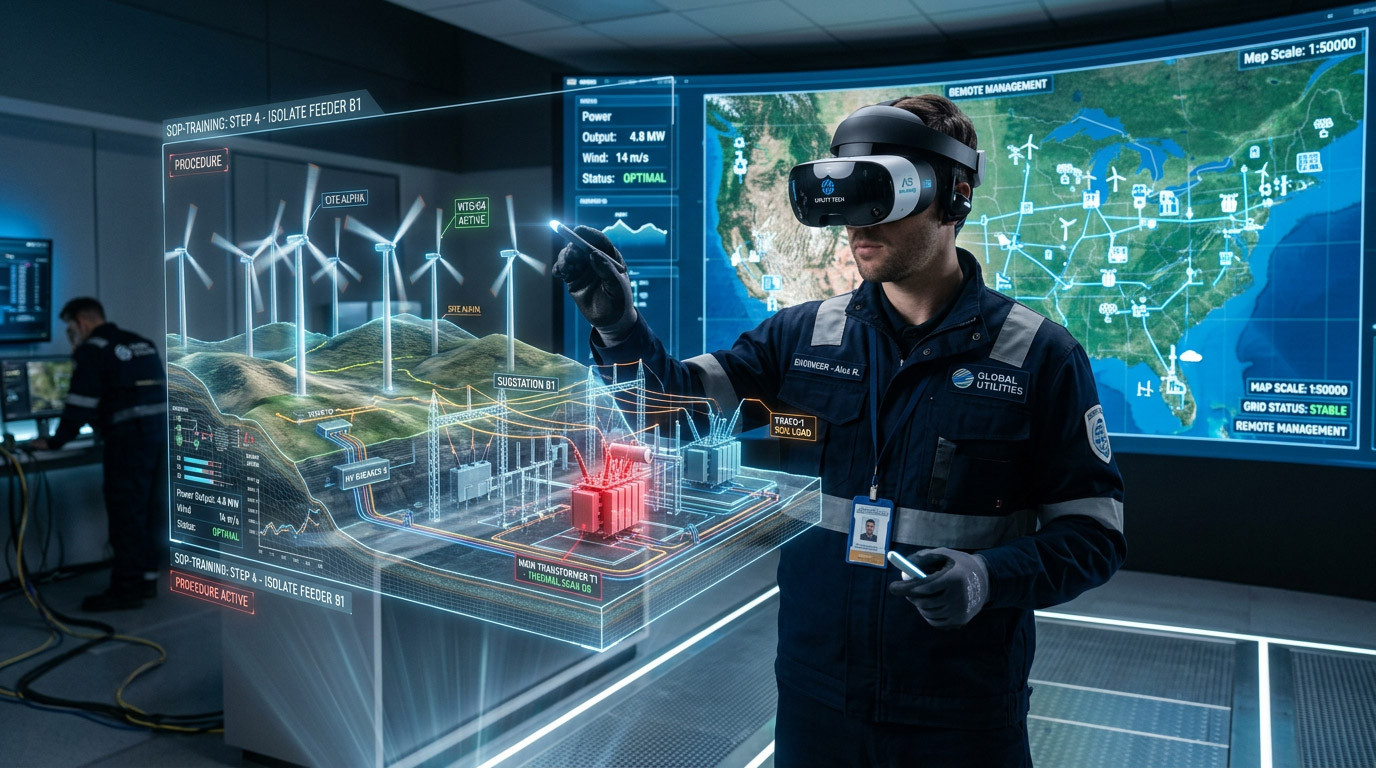 Digital Twins and VR SOPs for Distributed Utility Assets