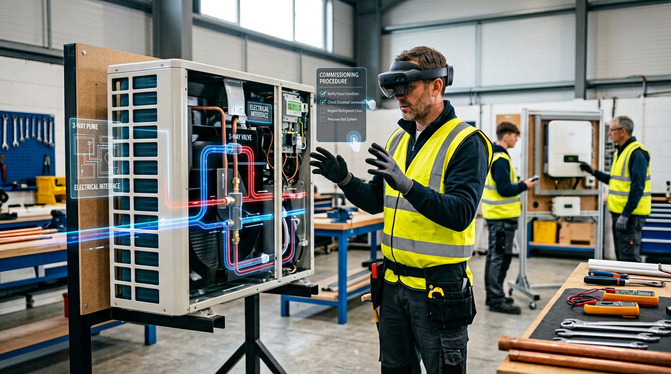 Using VR and AR to Upskill Electricians and Heating Engineers for Heat Pumps and Clean-Energy Systems
