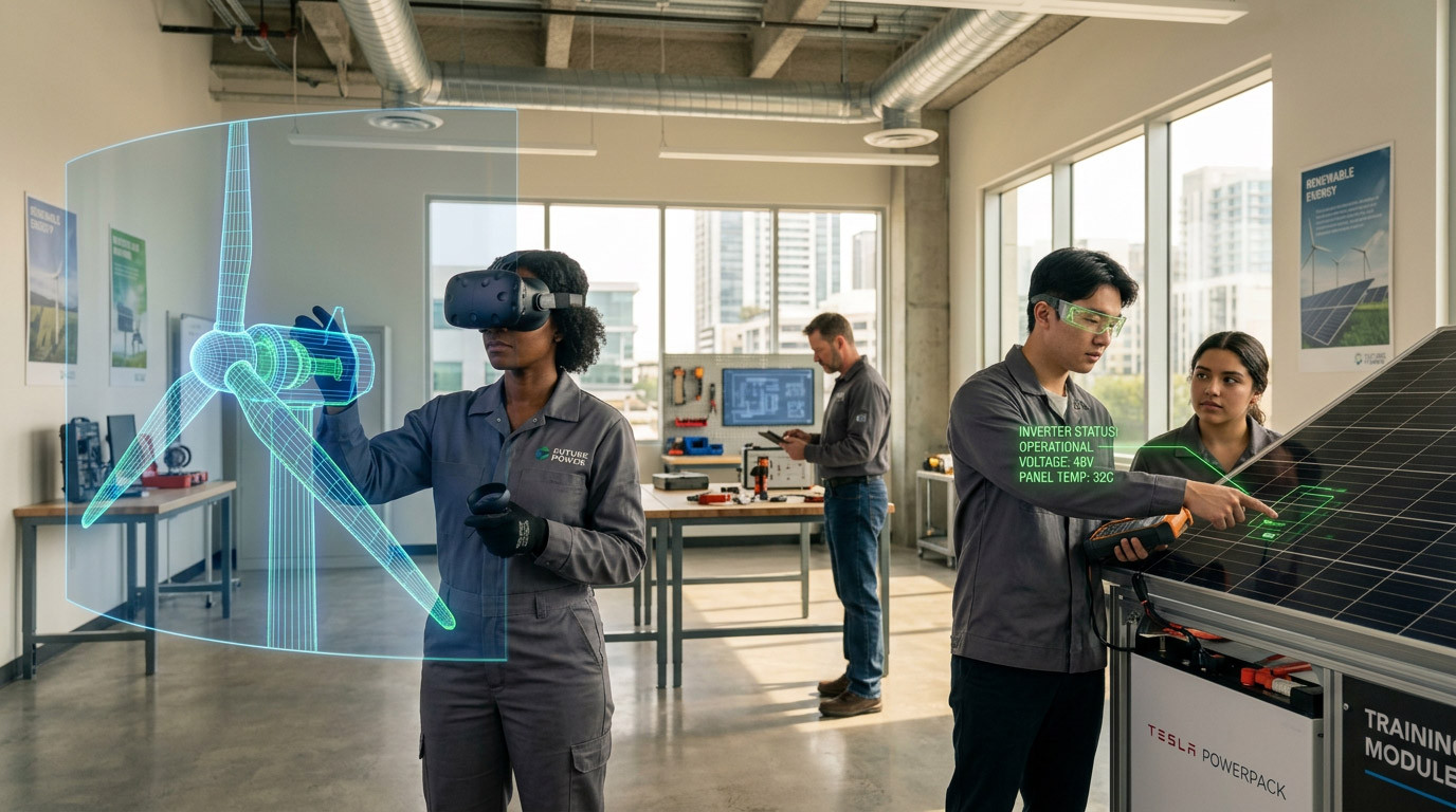 VR and AR Training for the Next Generation of Clean-Energy Technicians