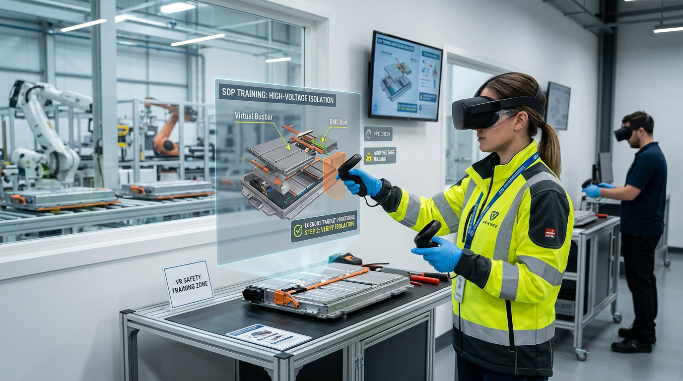 VR SOP Training for EV Battery Assembly: Teaching High-Voltage Safety Before the Line