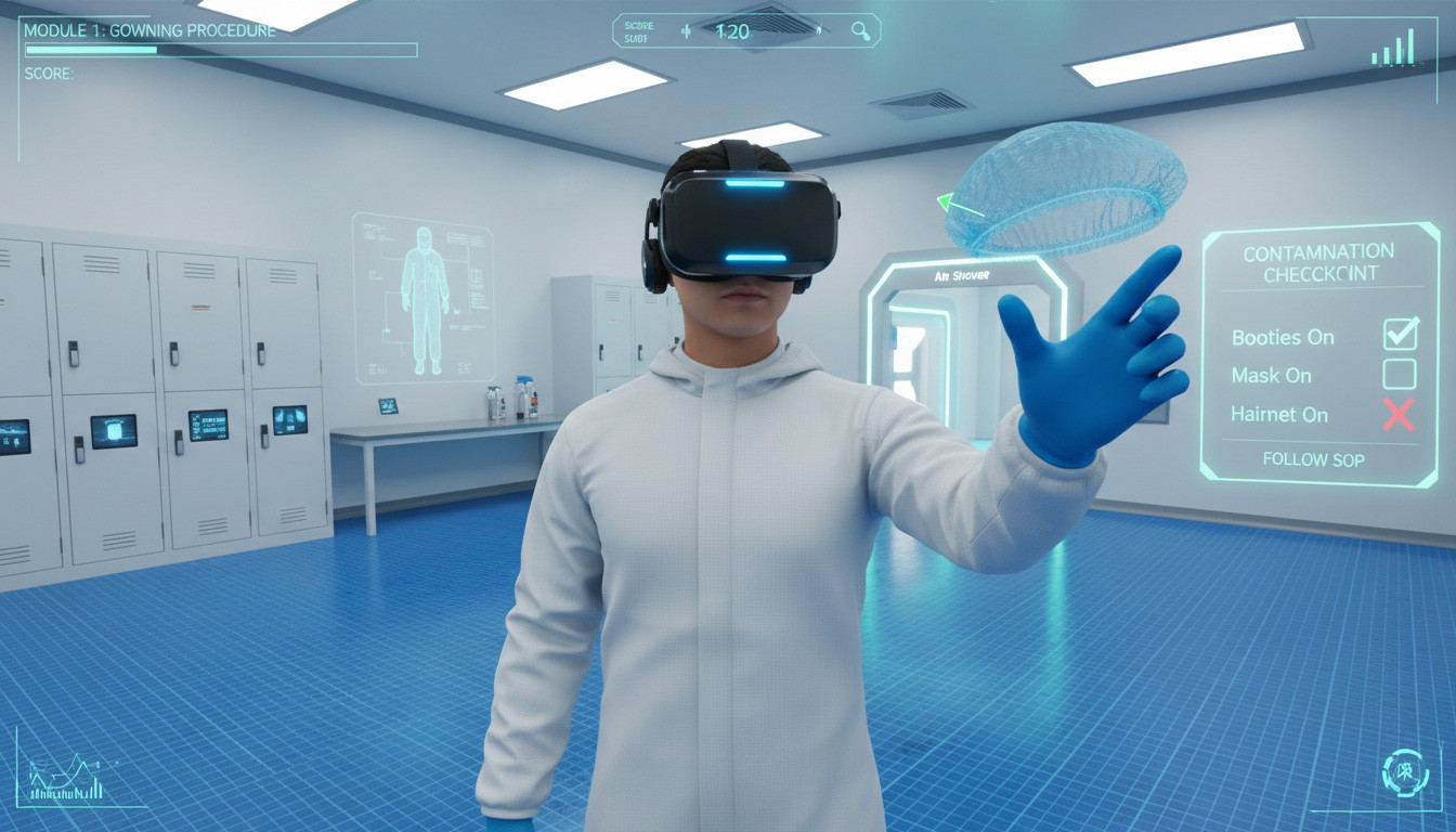 VR SOP Training for Semiconductor Cleanroom Gowning & Material Transfer