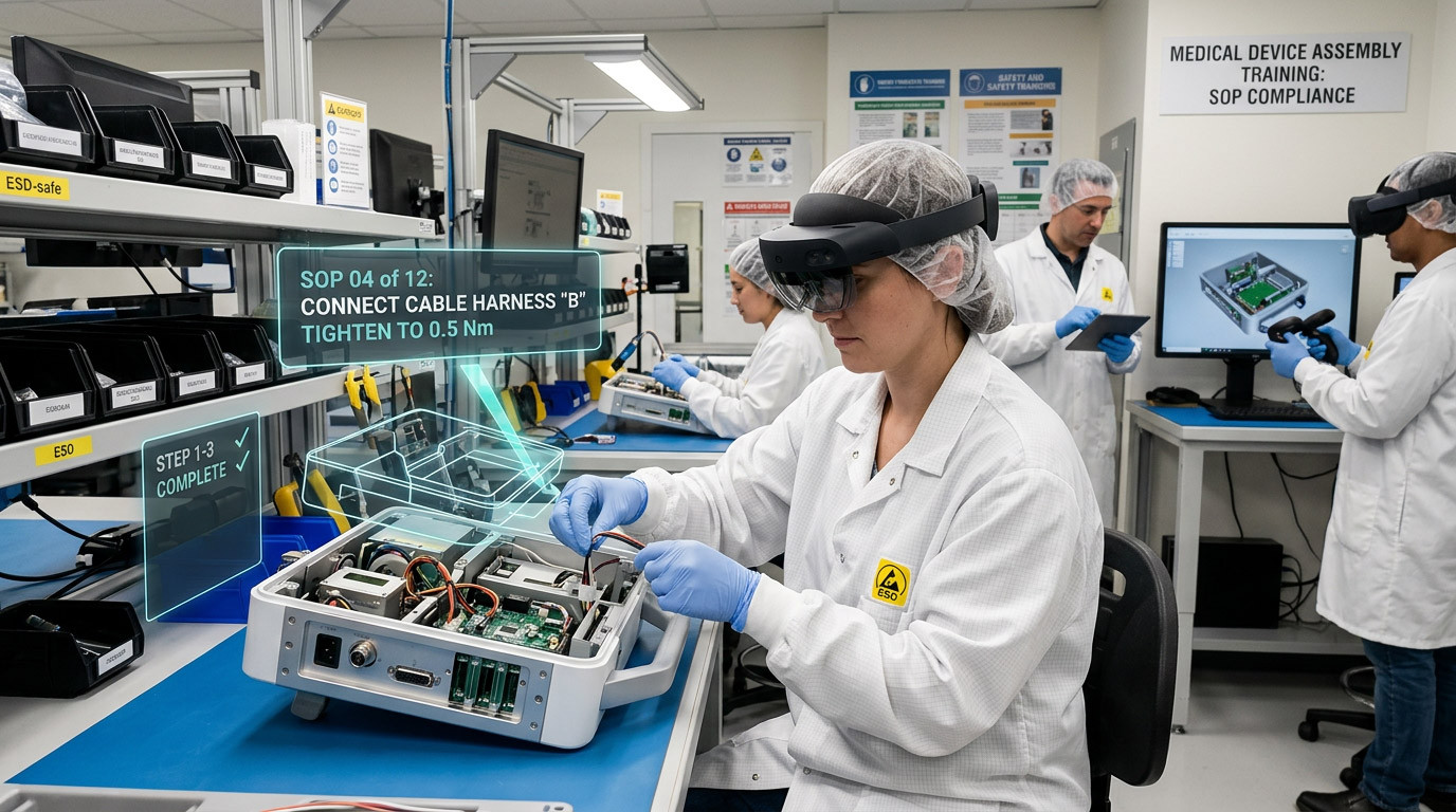 VR and AR for Medical Device Assembly Training: Improving SOP Compliance in Production